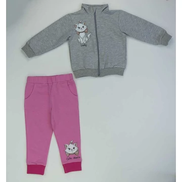 2 részes pamut kislány szabadidő szett Marie cica mintával 2 részes pamut kislány szabadidő szett Marie cica mintával