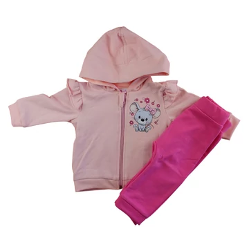 Belül bolyhos kétrészes kislány szabadidő szett  Egérke mintával