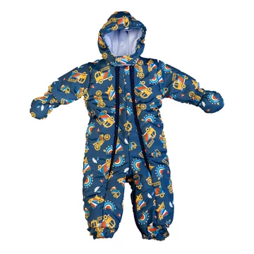 Mintás vízlepergetős, kapucnis bélelt overál kesztyűvel Mintás vízlepergetős, kapucnis bélelt overál kesztyűvel