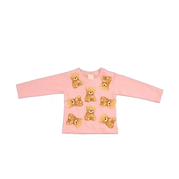 Hosszú ujjú kislány póló cuki Macis mintával Hosszú ujjú kislány póló cuki Macis mintával