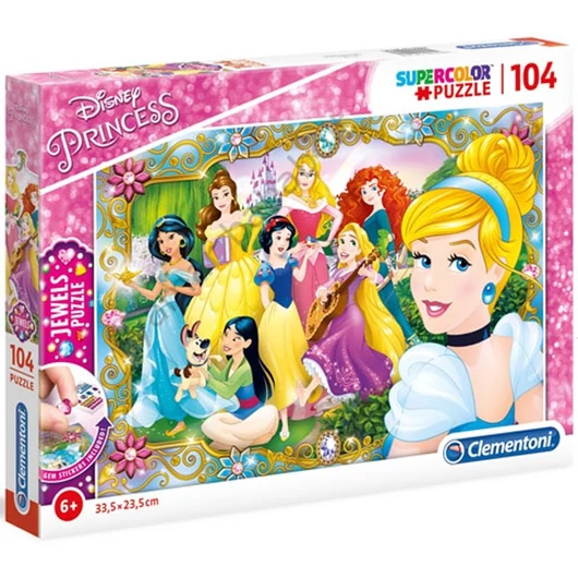 disney-hercegnok-104dbos-ekszer-puzzle-supercolor-clementoni