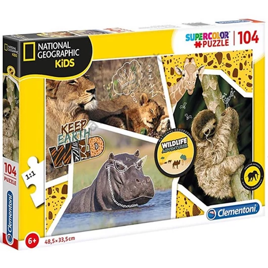 national-geographic-vadvilagi-kalandor-puzzle-104-db-os-supercolor-clementoni