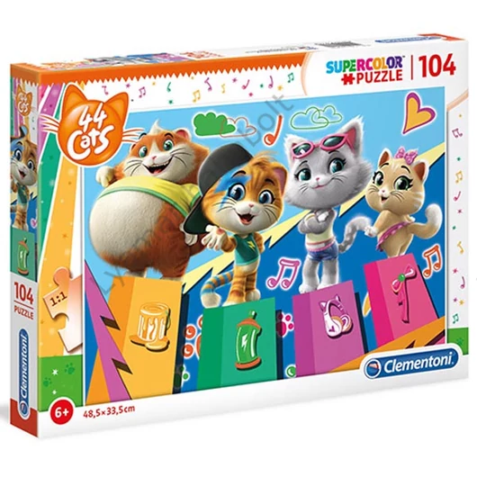 44-csacska-macska-fohosok-puzzle-104-db-os-supercolor-clementoni