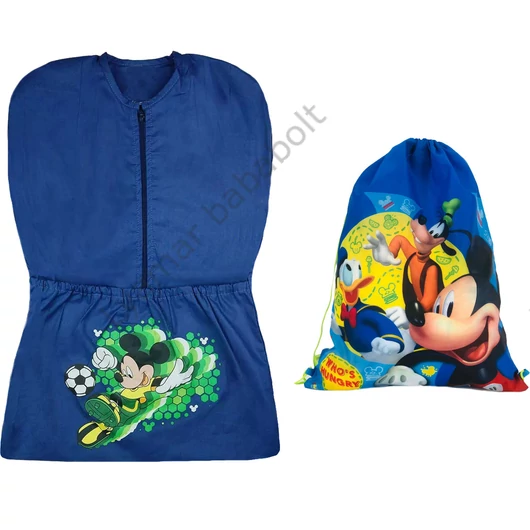2 részes Disney Mickey egeres ovis szett: egy kék, Disney Mickey vállfás ovis zsák és egy kék, hátizsákos tornazsák Mickey egérrel.