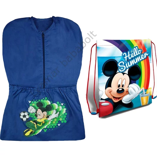 2 részes Disney Mickey egeres ovis szett: egy kék, Disney Mickey vállfás ovis zsák és egy kék, hátizsákos tornazsák Mickey egérrel.