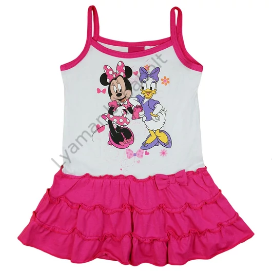 Disney Minnie és Daisy kacsa spagetti pántos fodros pamut ruha