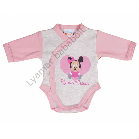 Disney elöl patentos hosszú ujjú baba body Minnie mintával