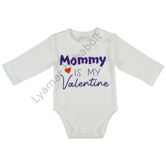 "Mommy is my Valentine" feliratos valentin napi baba body fehér