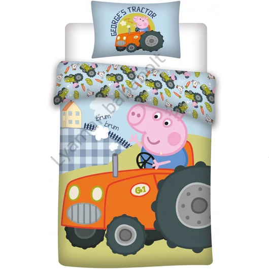 Peppa malac Georges Tractor gyerek ágyneműhuzat 100×135cm, 40×60 cm