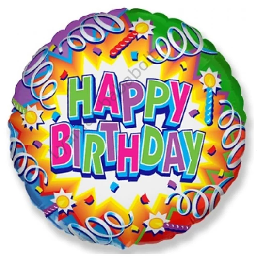 Happy Birthday Streamers fólia lufi 46 cm (WP)