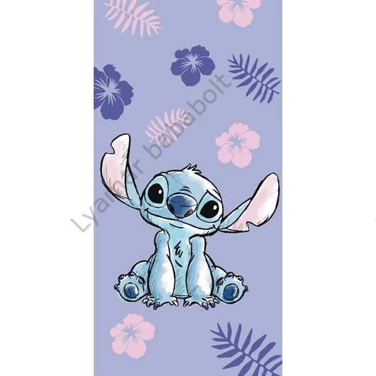 Disney Lilo és Stitch, A csillagkutya Purple fürdőlepedő, strand törölköző 70*140cm