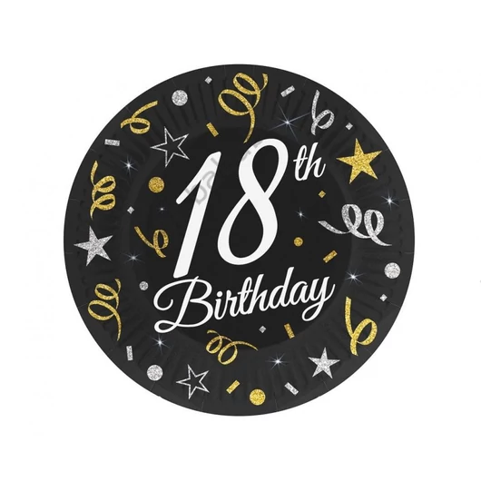 Happy Birthday 18 B&C papírtányér 6 db-os 18 cm