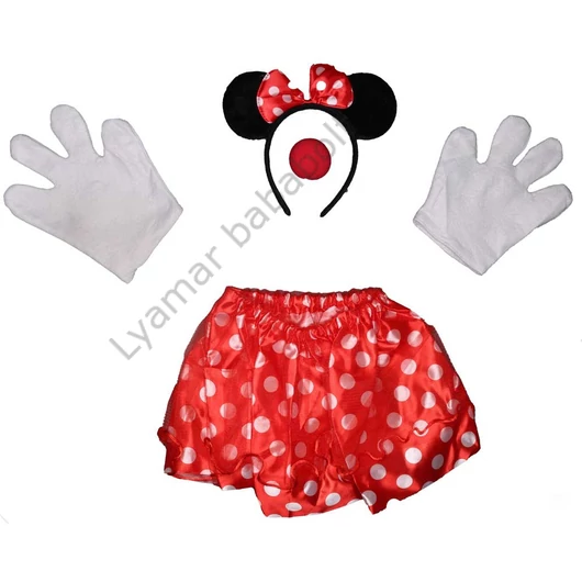 4 részes Minnie egér gyerek jelmez.