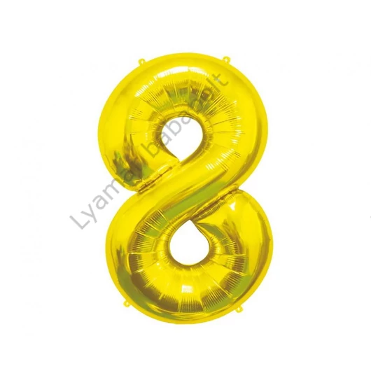 Arany Gold 8-as szám fólia lufi 85 cm