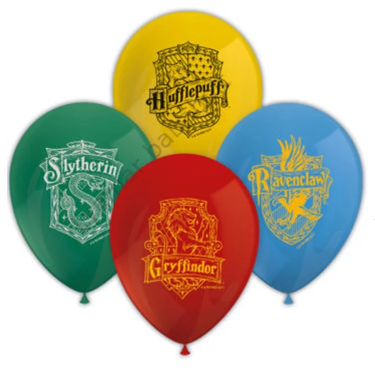 Harry Potter Hogwarts Houses léggömb, lufi 8 db-os