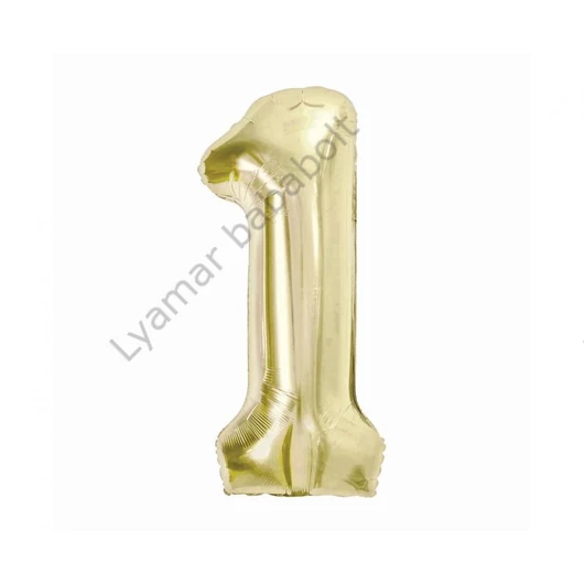 Pezsgőszínű B&C Champagne 1-es szám fólia lufi 85 cm
