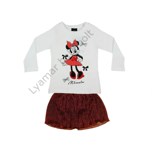 Disney Minnie 2 részes hosszú ujjú póló/szoknya szett