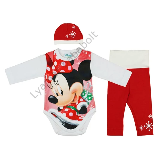 Disney Minnie 3 részes (sapka+nadrág+body) szett Karácsony