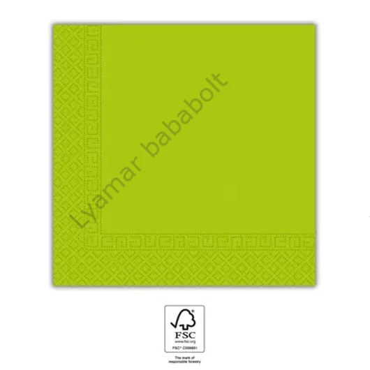 Zöld Unicolour Light Green szalvéta 20 db-os 33x33 cm FSC
