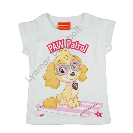 Paw Patrol lányka rövid ujjú póló fehér