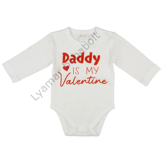 "Daddy is my Valentine" feliratos valentin napi baba body fehér