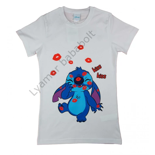 Rövid ujjú lányka póló Stitch mintával