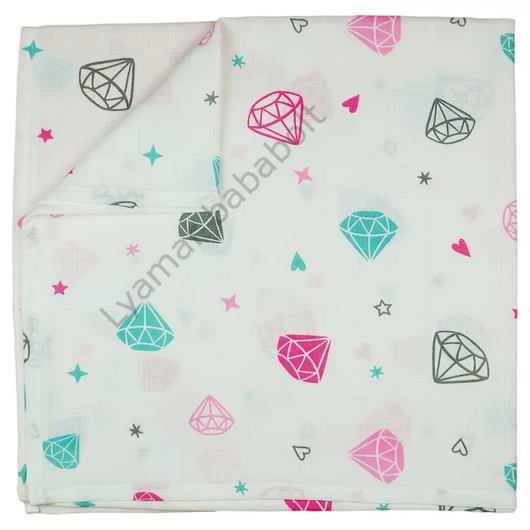 Mintás textil tetra pelenka 75x75cm