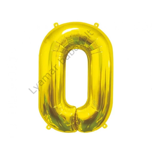 Arany Gold 0-ás szám fólia lufi 85 cm