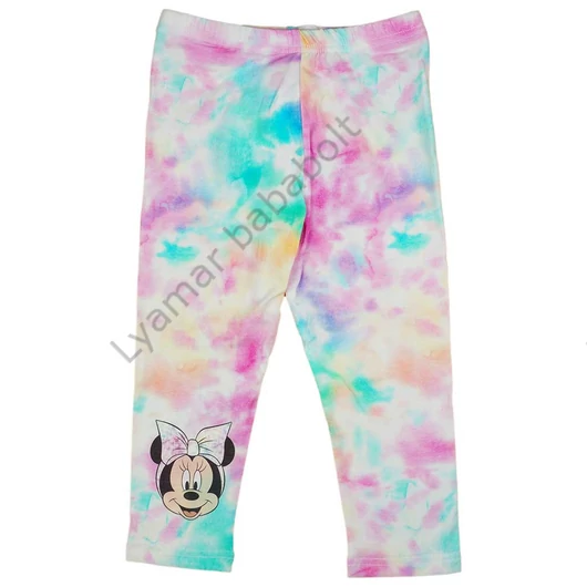 3/4-es batikolt, szivárványos hatású kislány leggings Minnie egér mintával