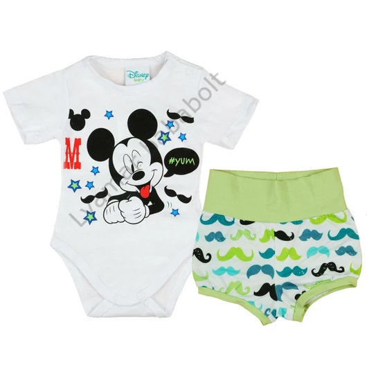 Disney Mickey fiú nyári 2 részes body/short szett Bajusz