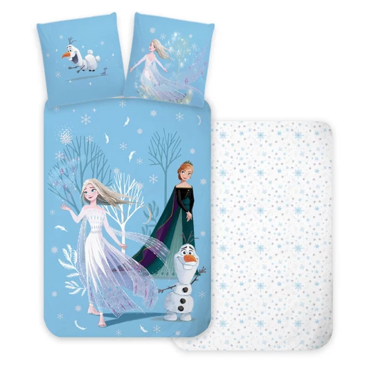 Disney Jégvarázs Snowing Day gyerek, ovis ágyneműhuzat 100×135 cm, 40×60 cm