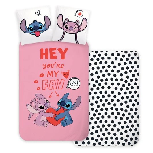 Disney Lilo és Stitch, A csillagkutya Hey gyerek, ovis ágyneműhuzat 100×135 cm, 40×60 cm