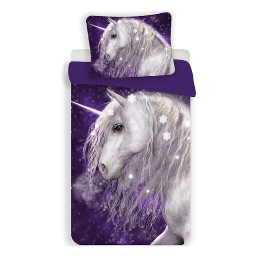 Unikornis Purple gyerek, ovis ágyneműhuzat 100×135 cm, 40×60 cm