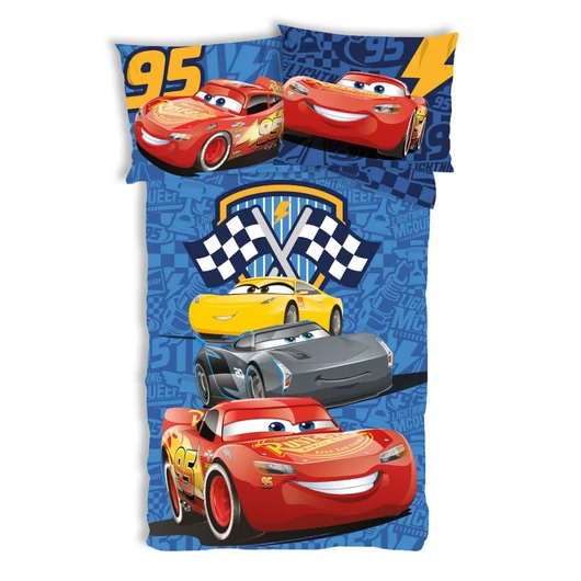 Disney Verdák Track Stars gyerek, ovis ágyneműhuzat 100×135 cm, 40×60 cm