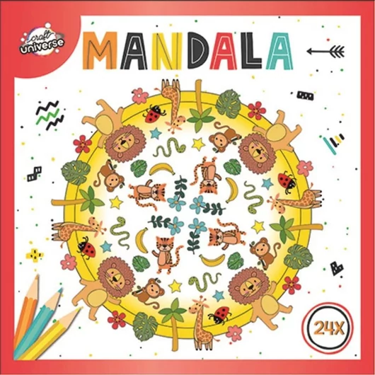 Színes Mandala Animals színező 24 oldal