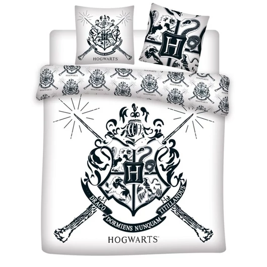 Harry Potter White dupla, kétszemélyes ágyneműhuzat 240×220cm, 65x65 cm