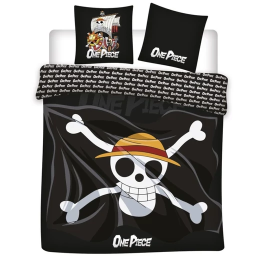 One Piece Skull dupla, kétszemélyes ágyneműhuzat 240×220cm, 65x65 cm