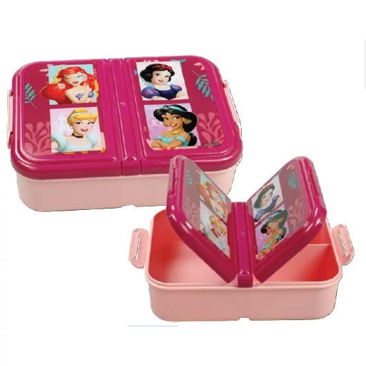 Disney Hercegnők több rekeszes uzsonnás doboz, szendvicsdoboz