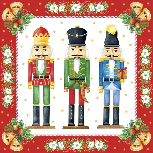 Karácsony Watercolour Nutcrackers szalvéta 20 db-os 33x33 cm