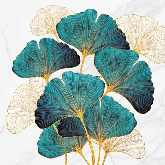 Ginkgo Biloba Gold and Emerald szalvéta 20 db-os 33x33 cm