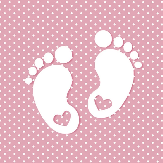 Babaváró Little Feet Pink szalvéta 20 db-os 33x33 cm