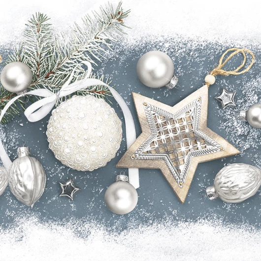 Karácsony Elegant Baubles szalvéta 20 db-os 33x33 cm