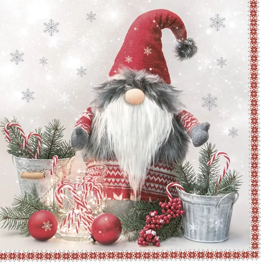 Karácsony Scandinavian Gnome szalvéta 20 db-os 33x33 cm