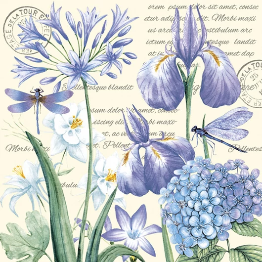 Írisz Hydrangea szalvéta 20 db-os 33x33 cm