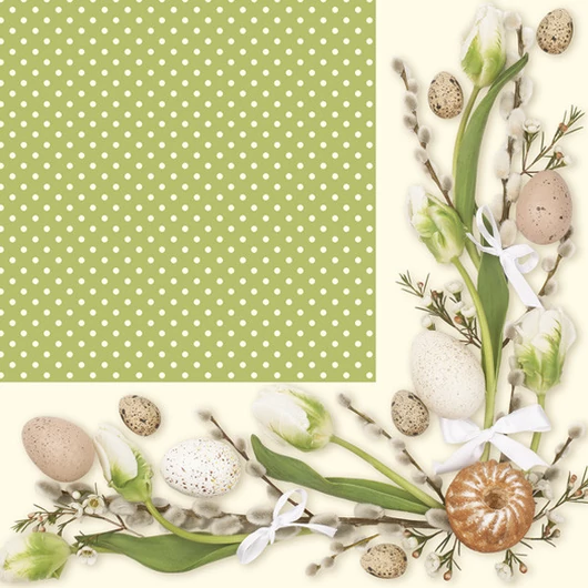 Húsvét Green Frame szalvéta 20 db-os 33x33 cm