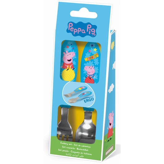 Peppa malac Hooray fém ergo evőeszköz készlet - 2 darabos