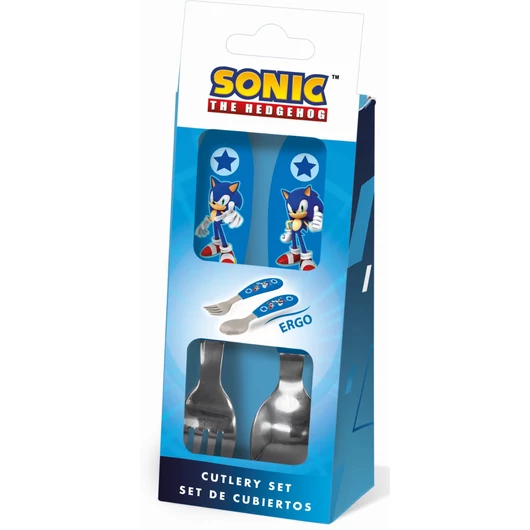 Sonic a sündisznó Speed fém ergo evőeszköz készlet - 2 darabos