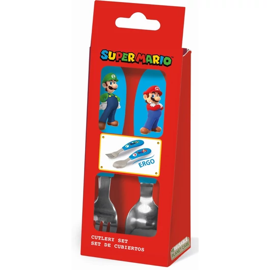 Super Mario Brothers fém ergo evőeszköz készlet - 2 darabos