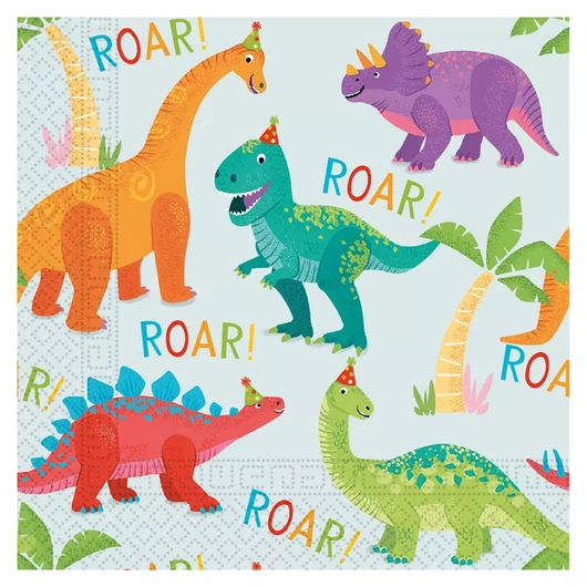 Dinoszaurusz Party szalvéta 20 db-os 33x33 cm