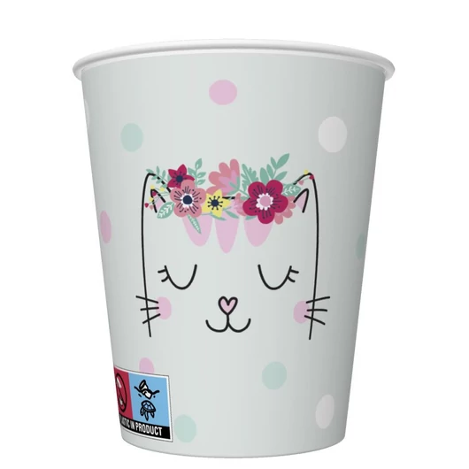 Cicás Flowers Wreath papír pohár 8 db-os 250 ml